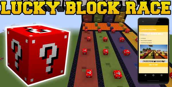 Four Player Lucky Block Race [1.8.9] / Карты для майнкрафт / 