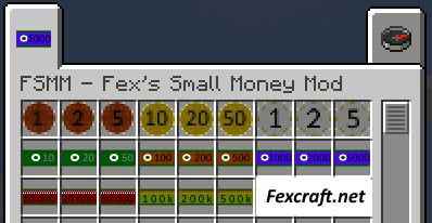 FSMM- Fex's Small Money Mod [1.12.2] / Моды на Майнкрафт / 
